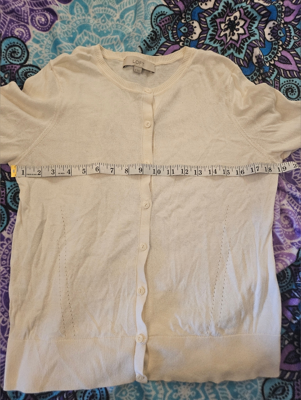 Loft Lightweight White Button Cardigan - Picture 4 of 5
